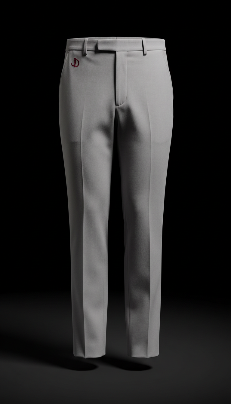 Monogrammed trousers in stone grey